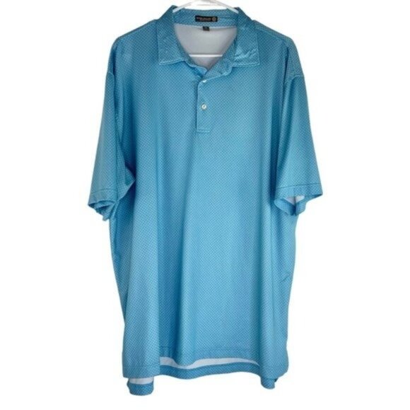 Peter Millar Summer Comfort Blue Short Sleeve Polo - Picture 1 of 5